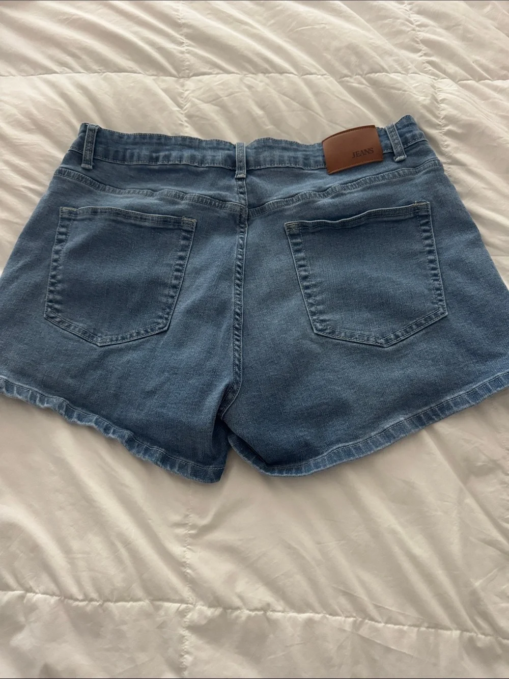 Denim High-Rise Women's Shorts - Blue